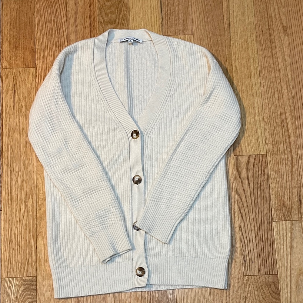 Cashmere Cream Button-Up Cardigan